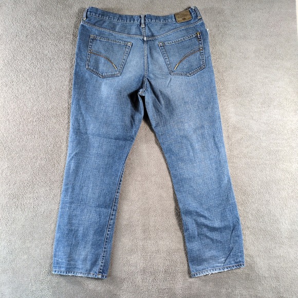 Earl Jean Mens 38x32 Blue Wash Denim Straight Leg Jeans Pants - Picture 2 of 10